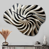 Black White Opt Art In I - Asymmetric Metal Wall Clock