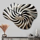 Black White Opt Art In I - Asymmetric Metal Wall Clock