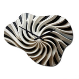Black White Opt Art In I - Asymmetric Metal Wall Clock
