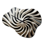 Black White Opt Art In I - Asymmetric Metal Wall Clock