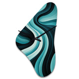 Turquoise Black Opt Art In - Asymmetric Metal Wall Clock