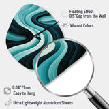 Turquoise Black Opt Art In - Asymmetric Metal Wall Clock