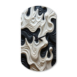 Black White Opt Art Rhythmic Pulses I - Asymmetric Metal Wall Clock