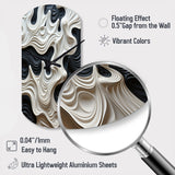 Black White Opt Art Rhythmic Pulses I - Asymmetric Metal Wall Clock