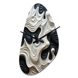 Black White Opt Art Rhythmic Pulses I - Asymmetric Metal Wall Clock
