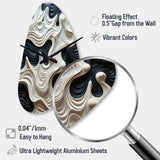 Black White Opt Art Rhythmic Pulses I - Asymmetric Metal Wall Clock