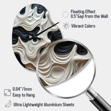 Black White Opt Art Rhythmic Pulses I - Asymmetric Metal Wall Clock