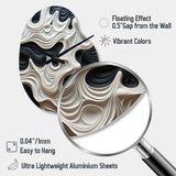 Black White Opt Art Rhythmic Pulses I - Asymmetric Metal Wall Clock