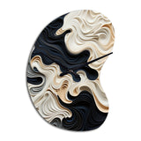 Black White Opt Art Rhythmic Pulses II - Asymmetric Metal Wall Clock