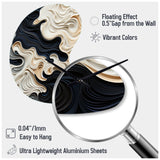 Black White Opt Art Rhythmic Pulses II - Asymmetric Metal Wall Clock