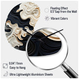 Black White Opt Art Rhythmic Pulses II - Asymmetric Metal Wall Clock