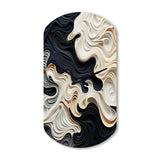 Black White Opt Art Rhythmic Pulses II - Asymmetric Metal Wall Clock
