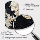 Black White Opt Art Rhythmic Pulses II - Asymmetric Metal Wall Clock