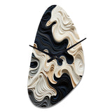 Black White Opt Art Rhythmic Pulses II - Asymmetric Metal Wall Clock
