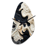 Black White Opt Art Rhythmic Pulses II - Asymmetric Metal Wall Clock