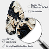 Black White Opt Art Rhythmic Pulses II - Asymmetric Metal Wall Clock