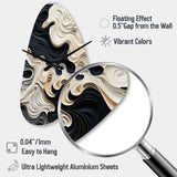 Black White Opt Art Rhythmic Pulses II - Asymmetric Metal Wall Clock