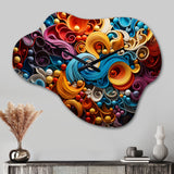 Opt Art Vibrant Illusions I - Asymmetric Metal Wall Clock