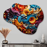 Opt Art Vibrant Illusions I - Asymmetric Metal Wall Clock