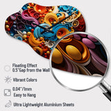 Opt Art Vibrant Illusions I - Asymmetric Metal Wall Clock