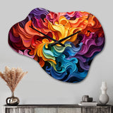 Opt Art Vibrant Illusions II - Asymmetric Metal Wall Clock