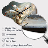 Beige Minimalism Orchids Still life - Asymmetric Metal Wall Clock