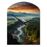 Oregon River Landscape III - Asymmetric Metal Wall Clock