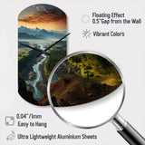 Oregon River Landscape III - Asymmetric Metal Wall Clock