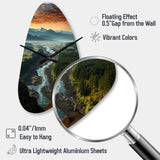 Oregon River Landscape III - Asymmetric Metal Wall Clock