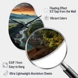 Oregon River Landscape III - Asymmetric Metal Wall Clock