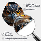Browm Owl Animal Portrait II - Asymmetric Metal Wall Clock