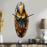 Yellow Owl Wise Owl Papercut - Asymmetric Metal Wall Clock