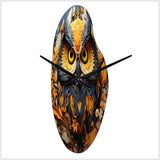 Yellow Owl Wise Owl Papercut - Asymmetric Metal Wall Clock
