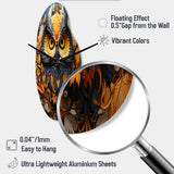 Yellow Owl Wise Owl Papercut - Asymmetric Metal Wall Clock