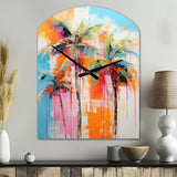 Palm Trees Palm V - Asymmetric Metal Wall Clock