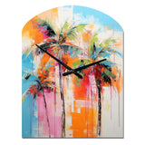 Palm Trees Palm V - Asymmetric Metal Wall Clock
