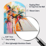 Palm Trees Palm V - Asymmetric Metal Wall Clock