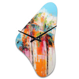 Palm Trees Palm V - Asymmetric Metal Wall Clock