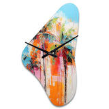 Palm Trees Palm V - Asymmetric Metal Wall Clock