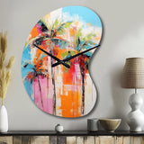 Palm Trees Palm V - Asymmetric Metal Wall Clock