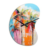 Palm Trees Palm V - Asymmetric Metal Wall Clock