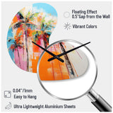 Palm Trees Palm V - Asymmetric Metal Wall Clock