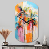 Palm Trees Palm V - Asymmetric Metal Wall Clock