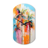 Palm Trees Palm V - Asymmetric Metal Wall Clock