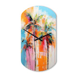 Palm Trees Palm V - Asymmetric Metal Wall Clock
