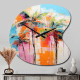 Palm Trees Palm V - Asymmetric Metal Wall Clock