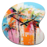 Palm Trees Palm V - Asymmetric Metal Wall Clock