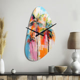 Palm Trees Palm V - Asymmetric Metal Wall Clock