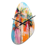 Palm Trees Palm V - Asymmetric Metal Wall Clock