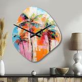 Palm Trees Palm V - Asymmetric Metal Wall Clock